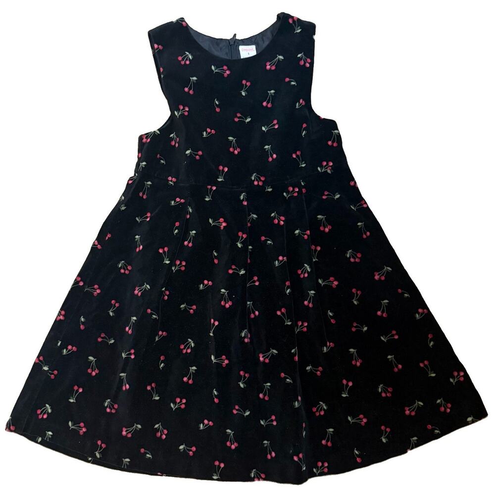 Gymboree Girls Velvet Black Cherry A-Line Dress, Size 8, Zip Back, Lined 2002